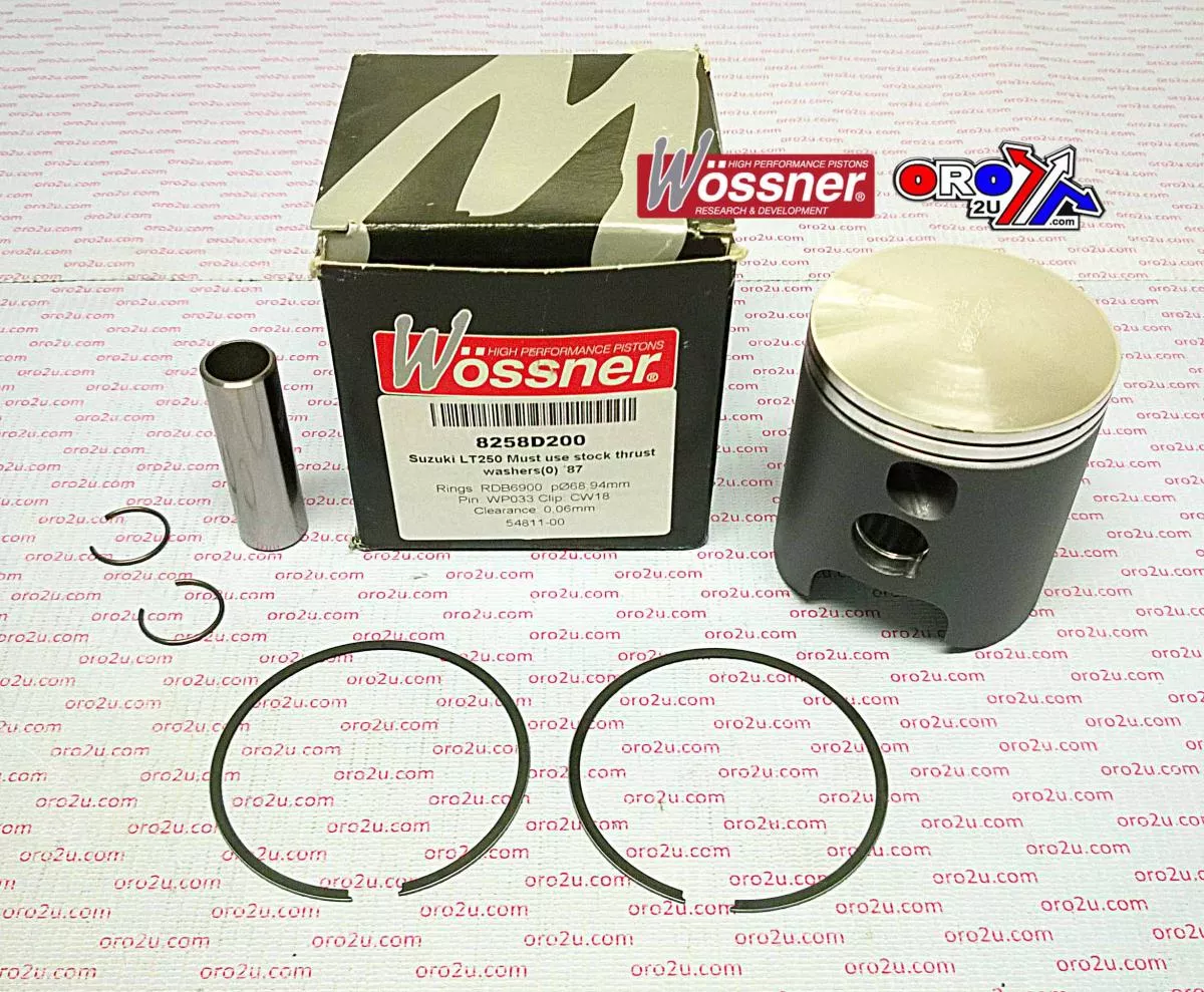 PISTON KIT 1987 LT250 67.50, WOSSNER 8258D050 SUZUKI ATV