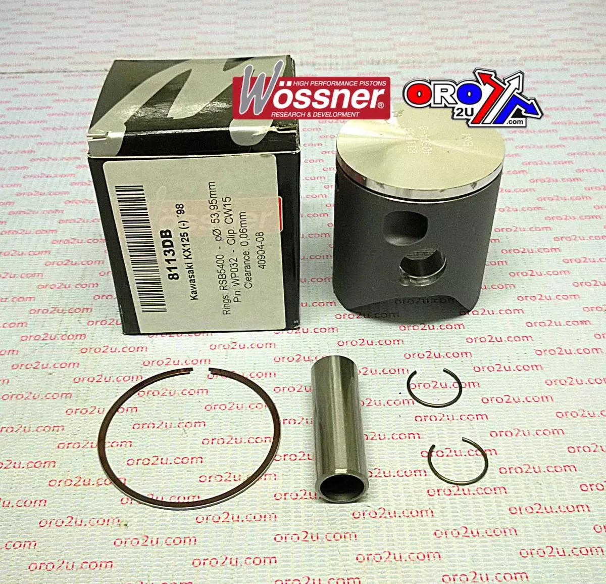 PISTON KIT 1998 KX125 54.00 A, WOSSNER 8113DA KAWASAKI MX 13001-1507