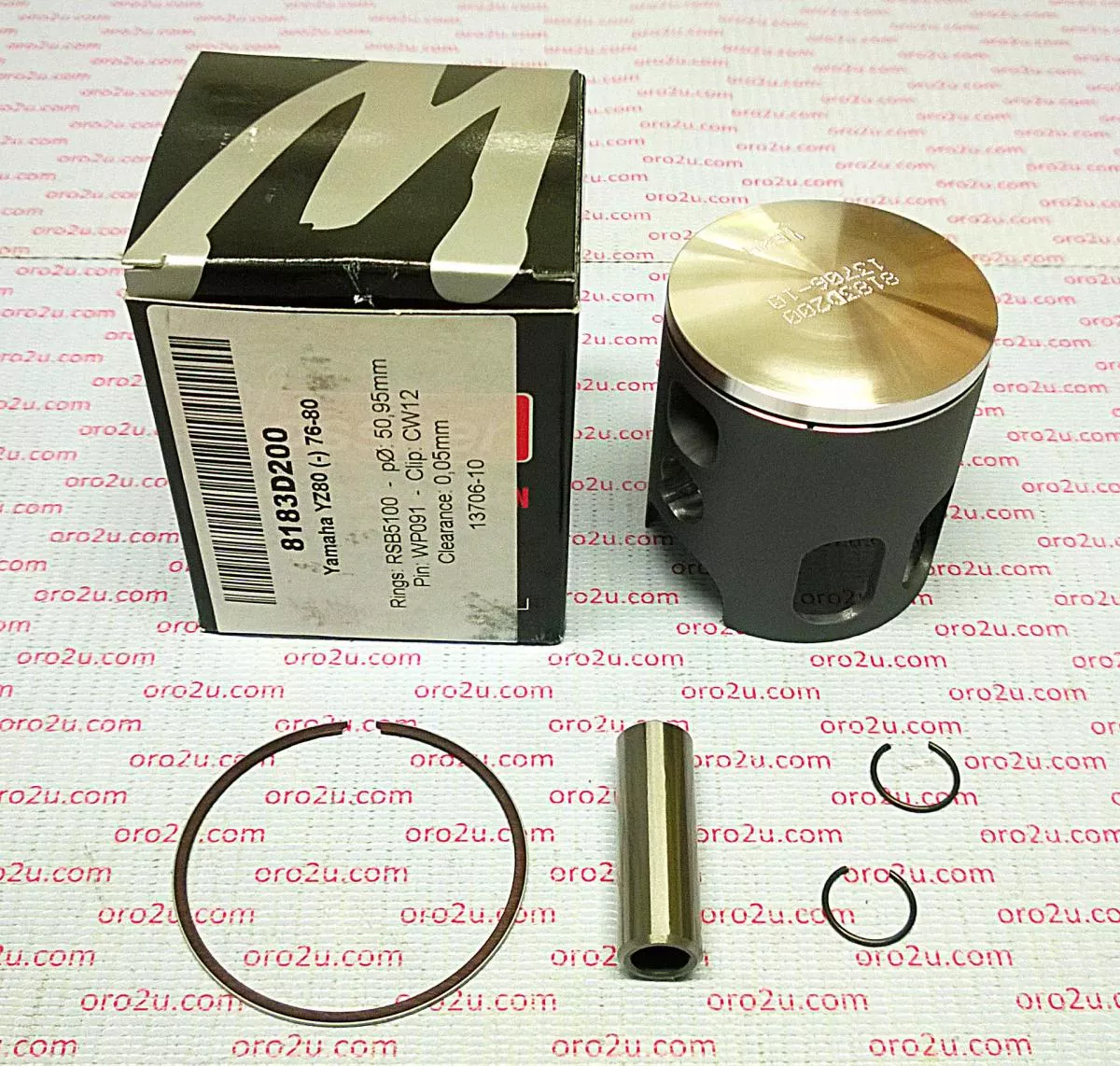 PISTON KIT 76-80 YZ80 50.50, FORGED WOSSNER 8183D150