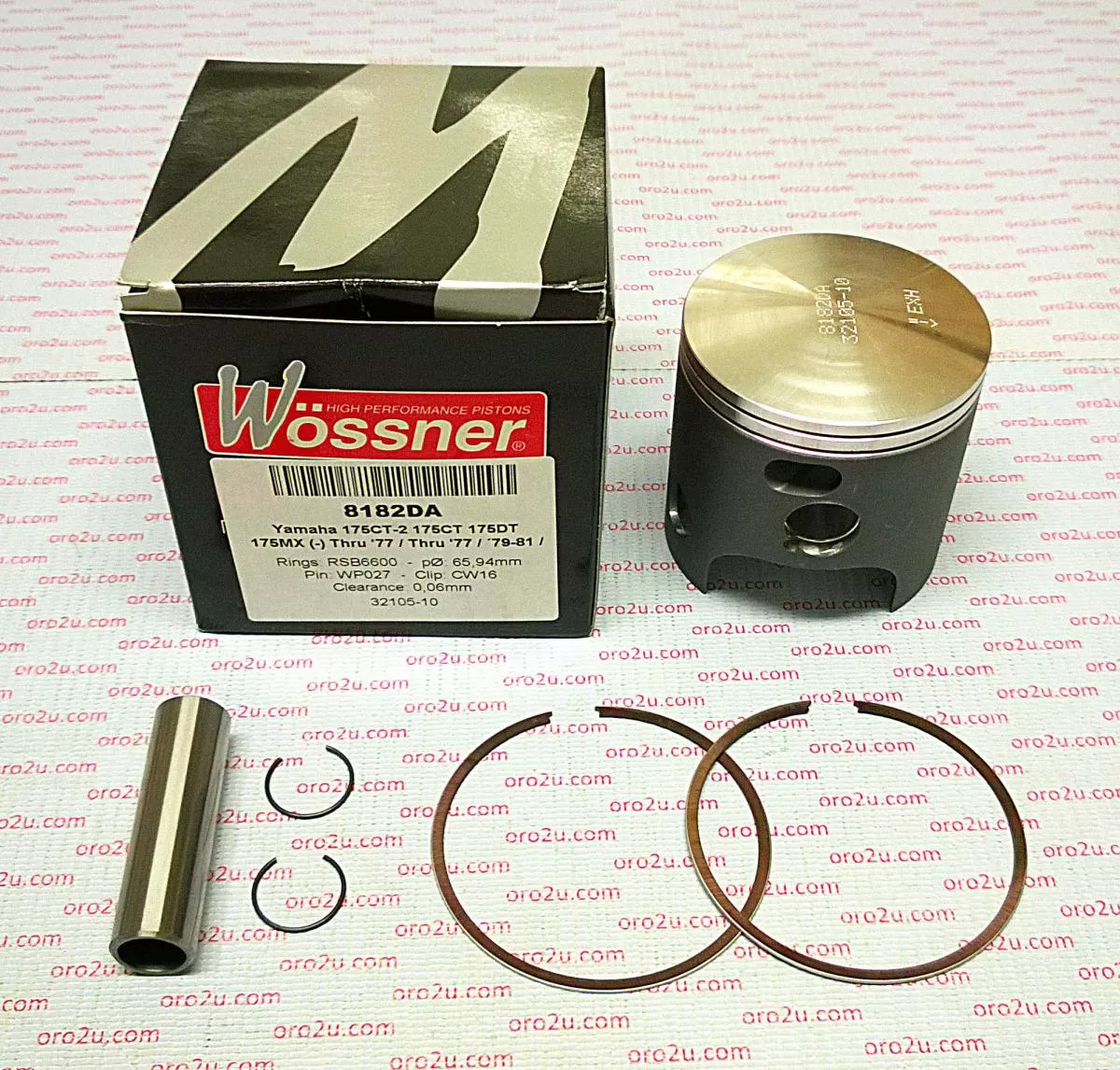PISTON KIT 77-82 DT175 67.50, FORGED WOSSNER 8182D150