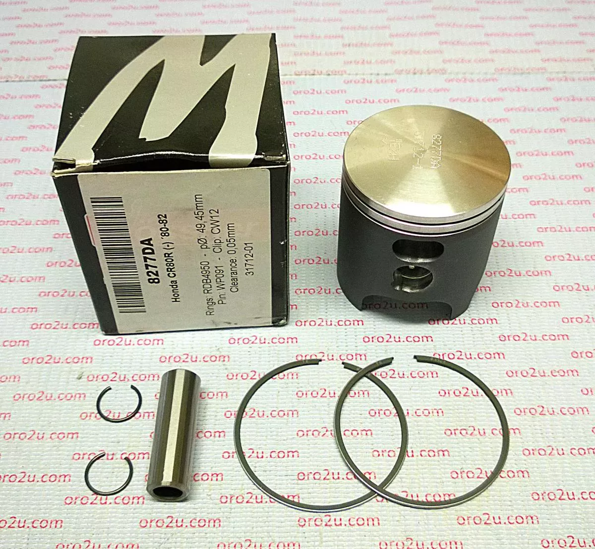 PISTON KIT 80-82 CR80 51.00, WOSSNER 8277D150 HONDA MX