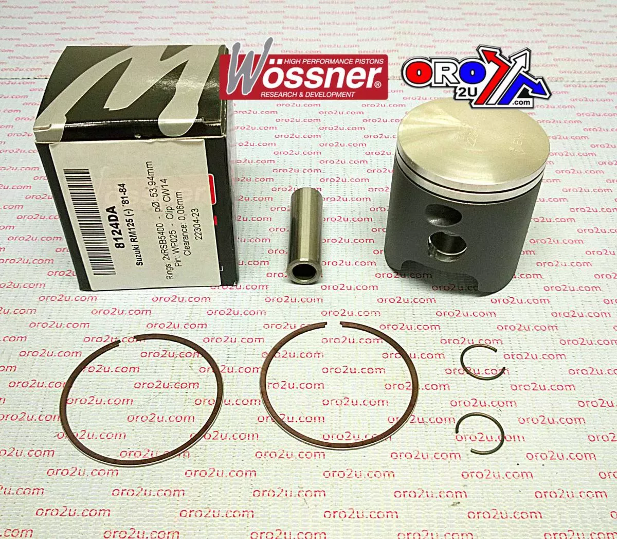 PISTON KIT 81-84 RM125 55.50, WOSSNER 8124D150 SUZUKI