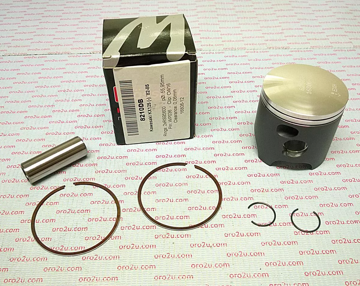 PISTON KIT 82-85 KX125 57.00, WOSSNER 8210D100 FORGED KIT
