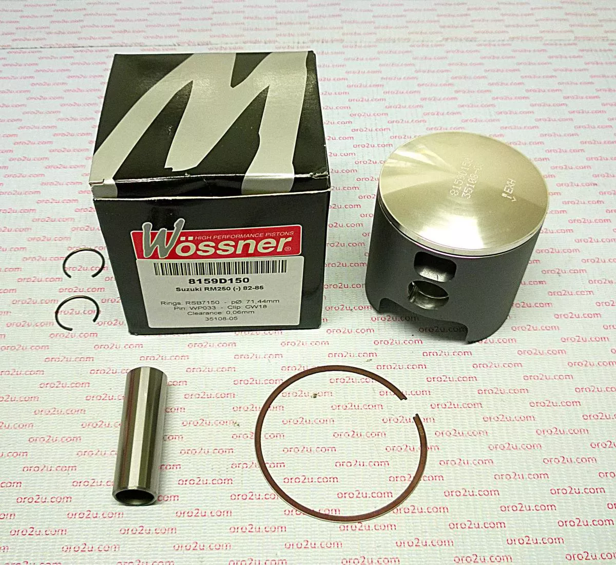 PISTON KIT 82-85 RM250 70.50, FORGD WOSSNER 8159D075