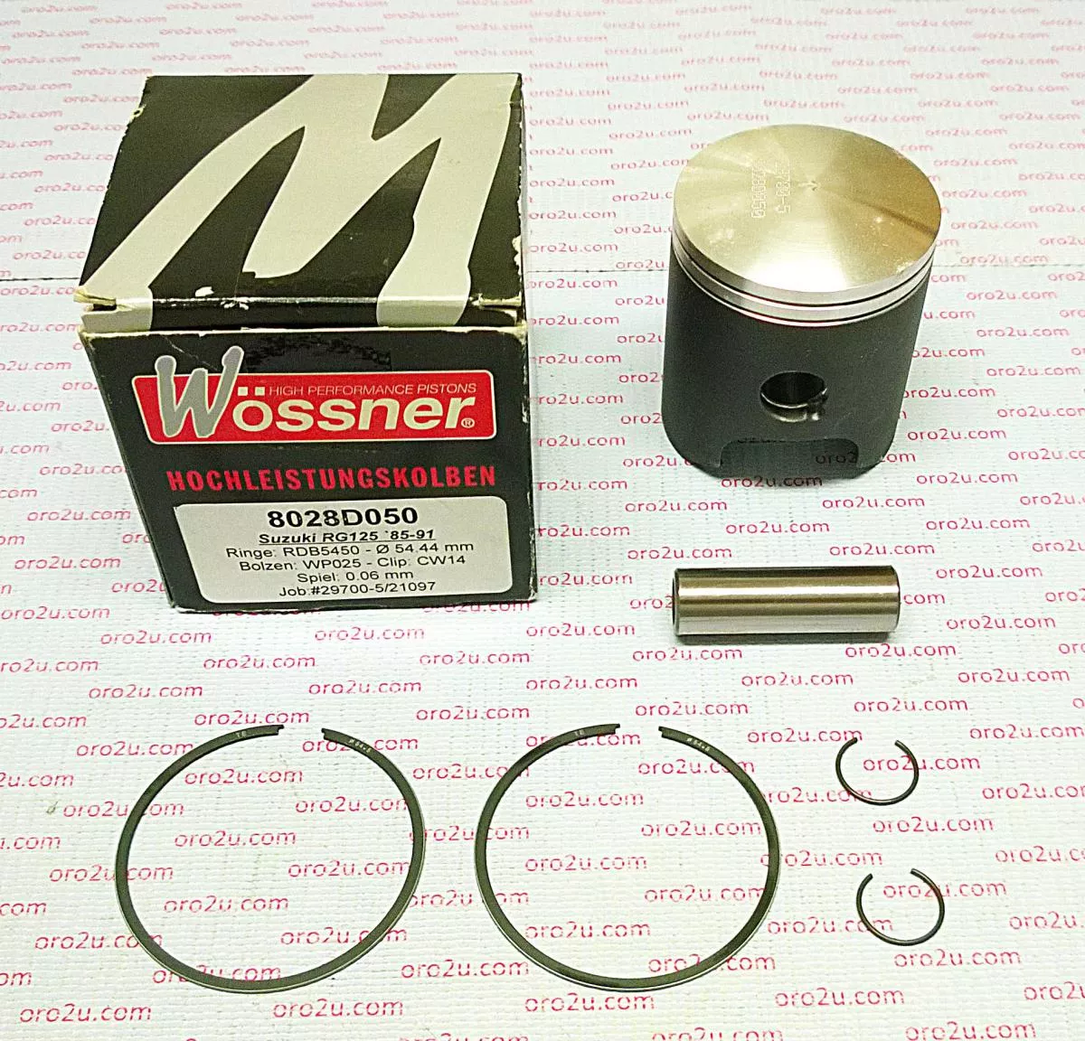 PISTON KIT 85-91 RG125 54.50, FORGED WOSSNER 8028D050