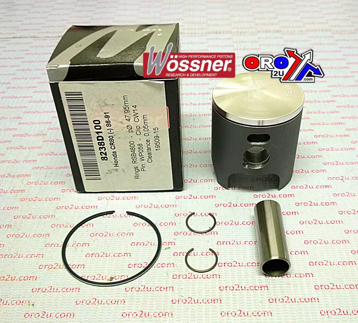 PISTON KIT 86-07 CR85 47.50, WOSSNER 8238D050 HONDA MX