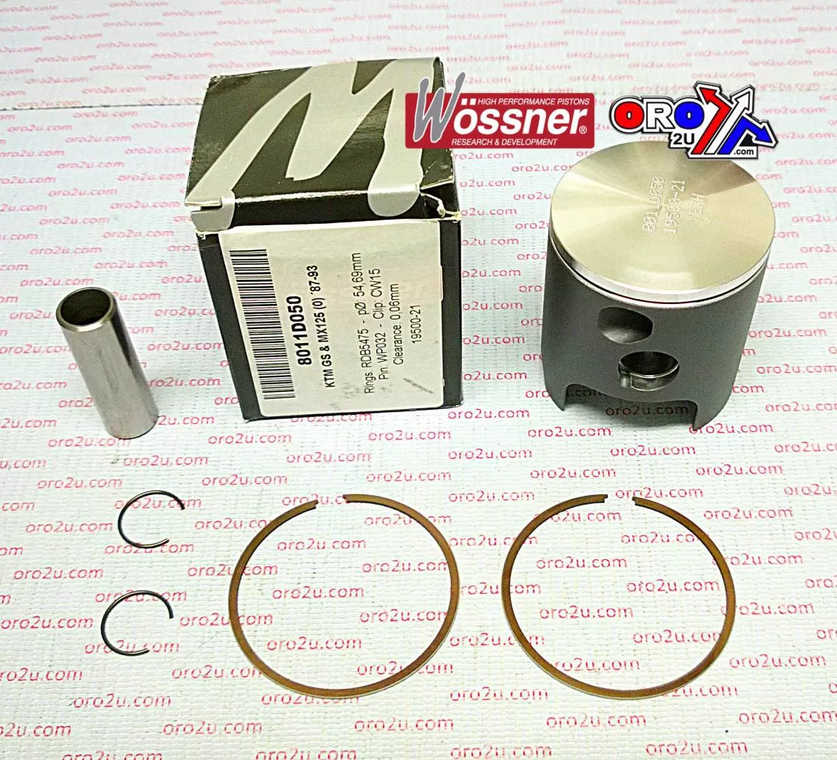 PISTON KIT 87-93 KTM125, WOSSNER 8011DC FORGED MX