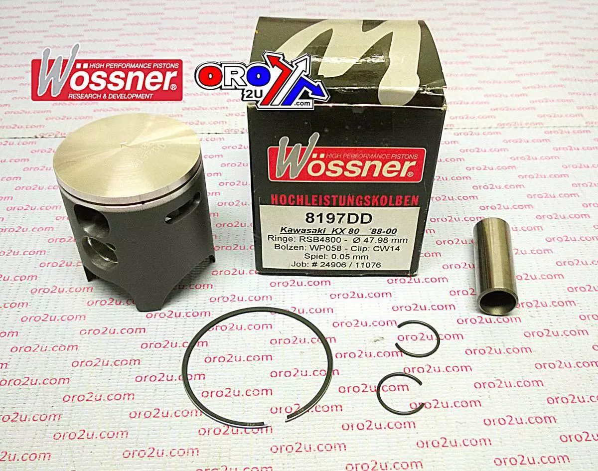 PISTON KIT 88-00 KX80 49.00, WOSSNER 8197D100 KAWASAKI MX