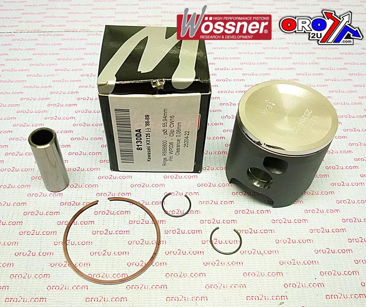 PISTON KIT 88-89 KX125 56.00, FORGED WOSSNER 8130DB