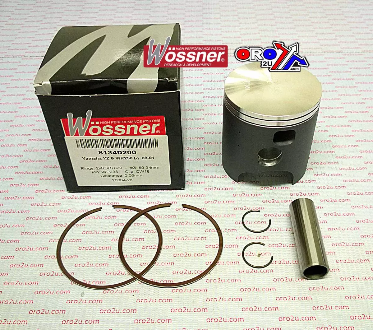 PISTON KIT 88-91 YZ250 69.50, WOSSNER 8134D150 YAMAHA MX