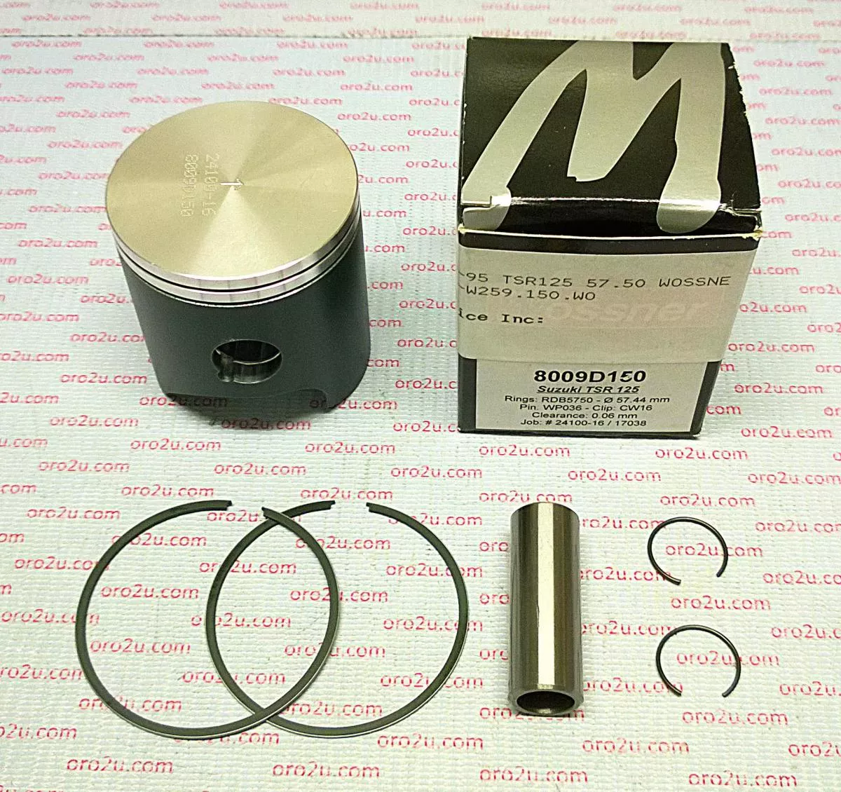 PISTON KIT 89-95 TSR125 57.50, FORGED WOSSNER 8009D150