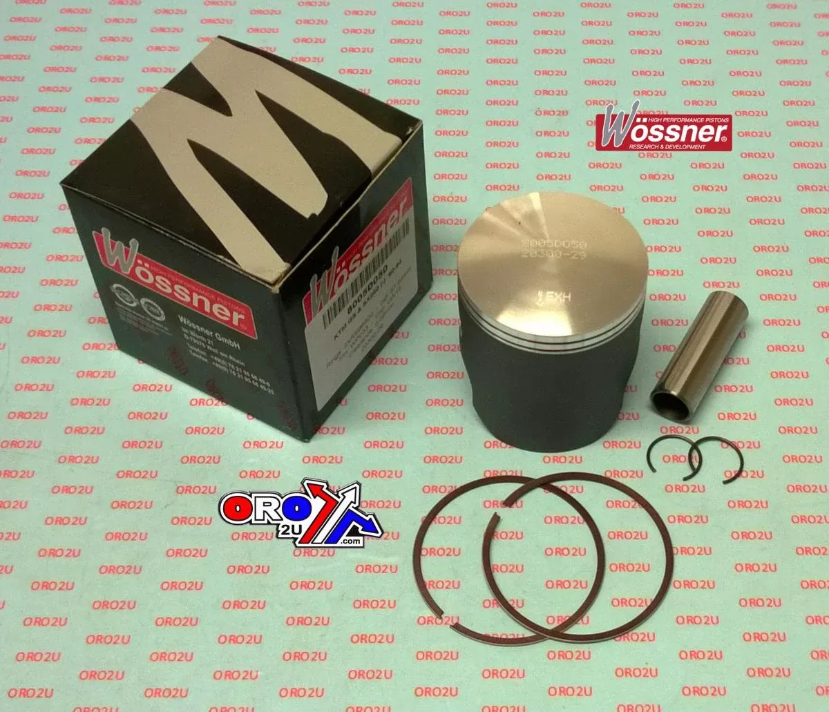 PISTON KIT 90-94 KTM250 68.50, WOSSNER 8005D100 FORGED
