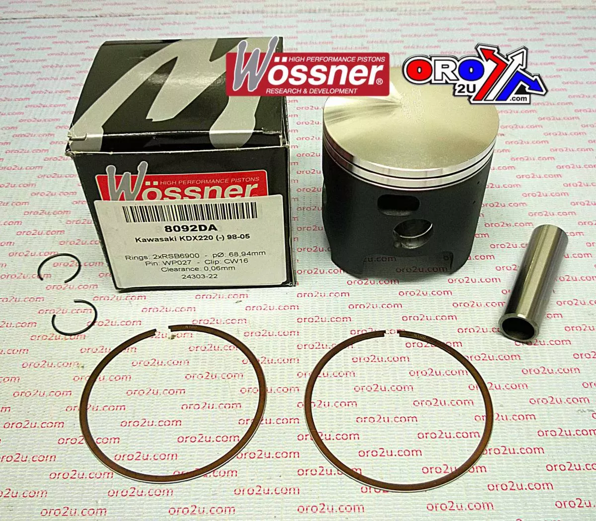 PISTON KIT 97-05 KDX220 69.00, WOSSNER 8092DC KAWASAKI
