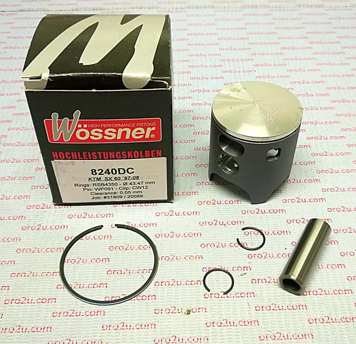 PISTON KIT 97-09 KTM60 SX 43.5, FORGED WOSSNER 8240DA 46030007000