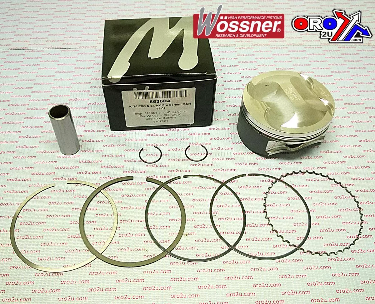 PISTON KIT 98-01 KTM LC4 400 89.00, WOSSNER 8636DA HC 57530007000