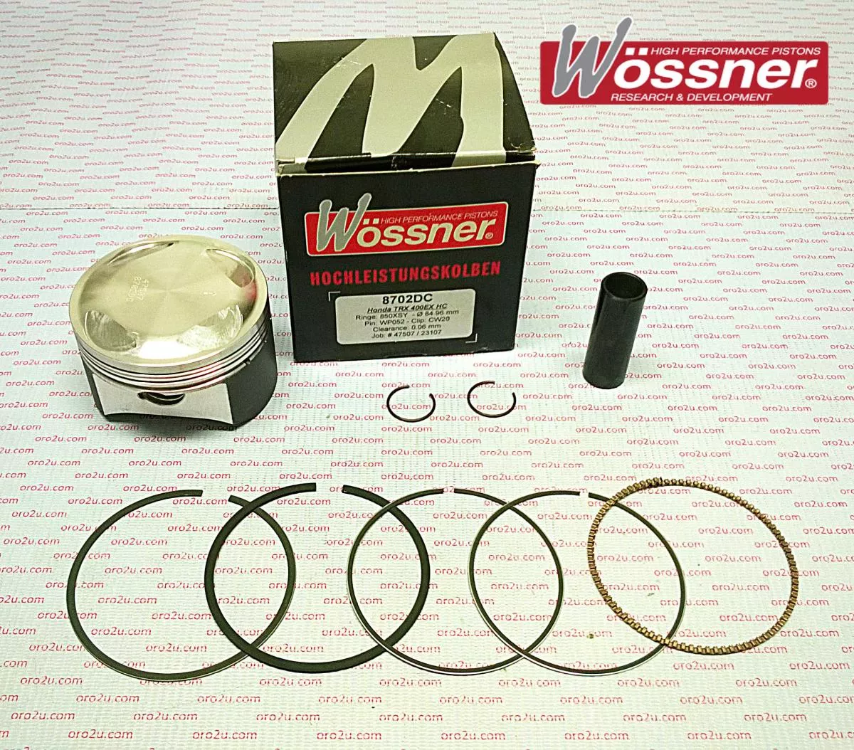 PISTON KIT 99-08 TRX XR 85.00, FORGED WOSSNER 8702DB 400