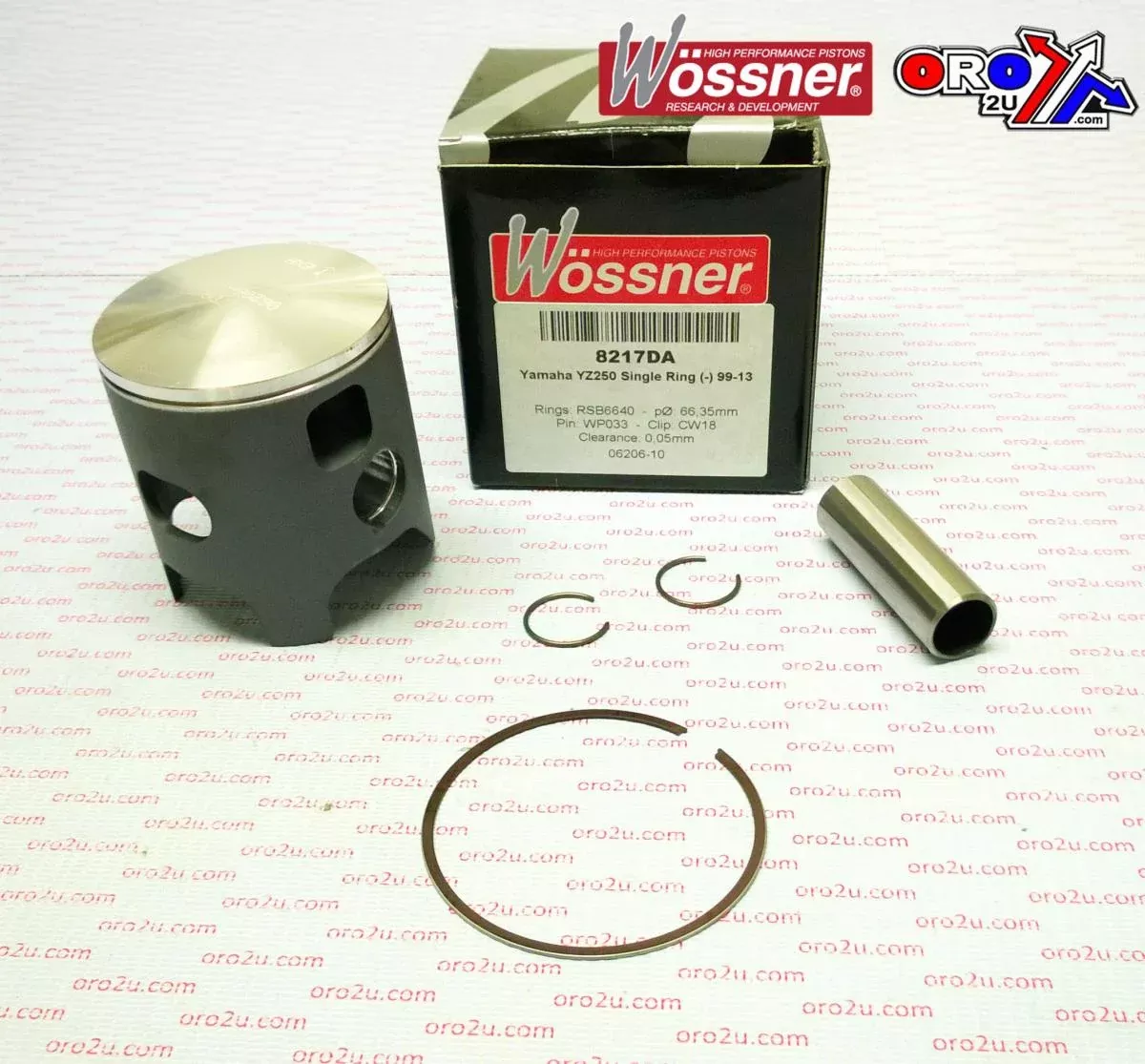 PISTON KIT 99-18 YZ250 1-RING, WOSSNER 8217DB 66.40