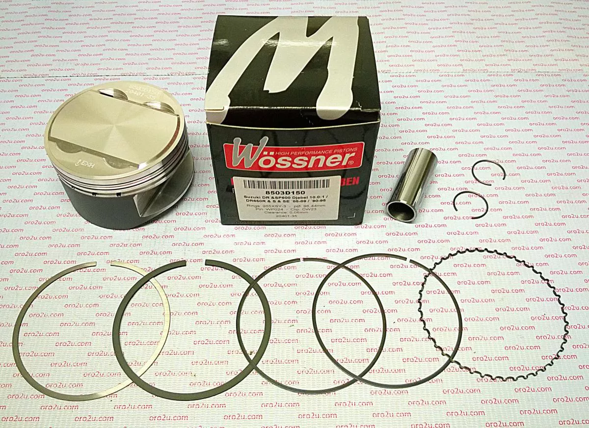 PISTON KIT DR600 DR650 96.50, FORGED WOSSNER 8503D150