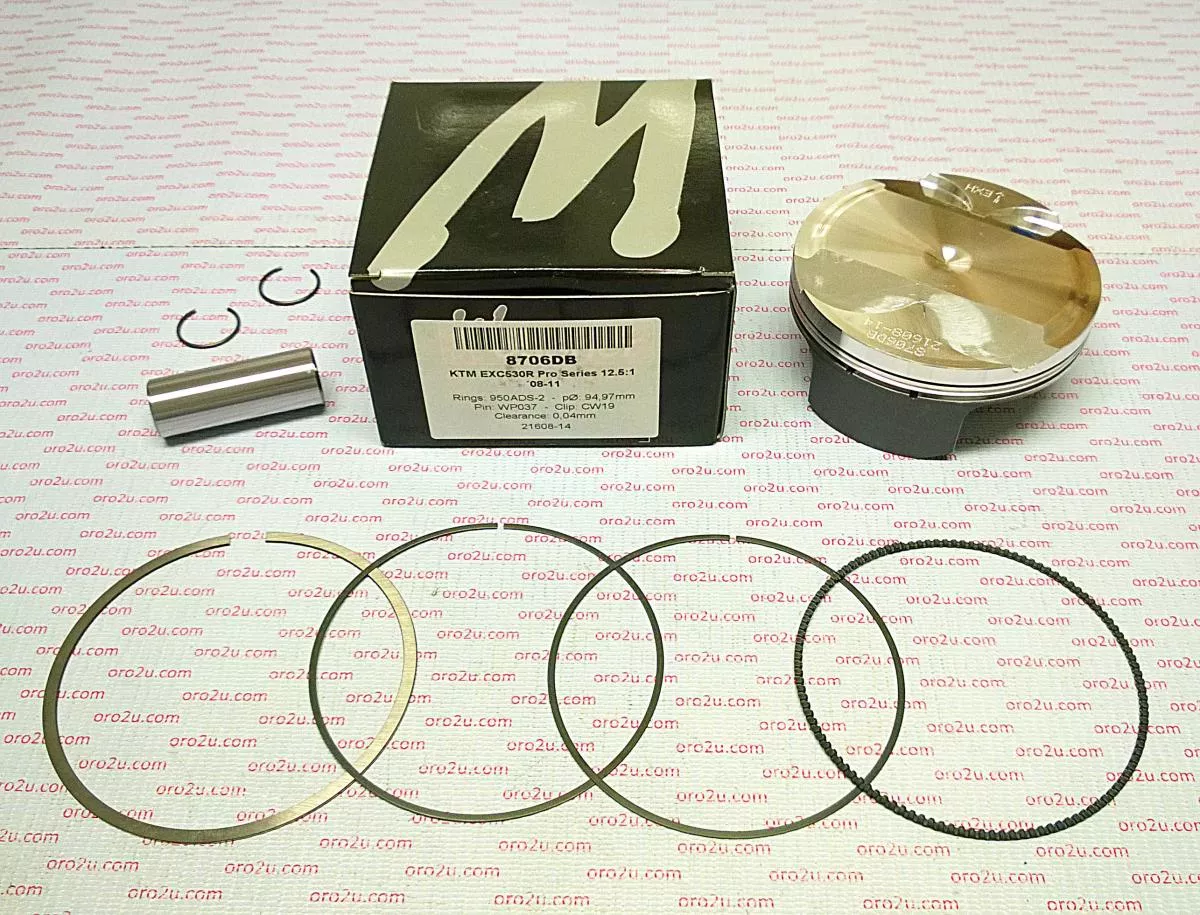 PISTON KIT EXC-R530 KTM HC 95, FORGED WOSSNER 8706DB