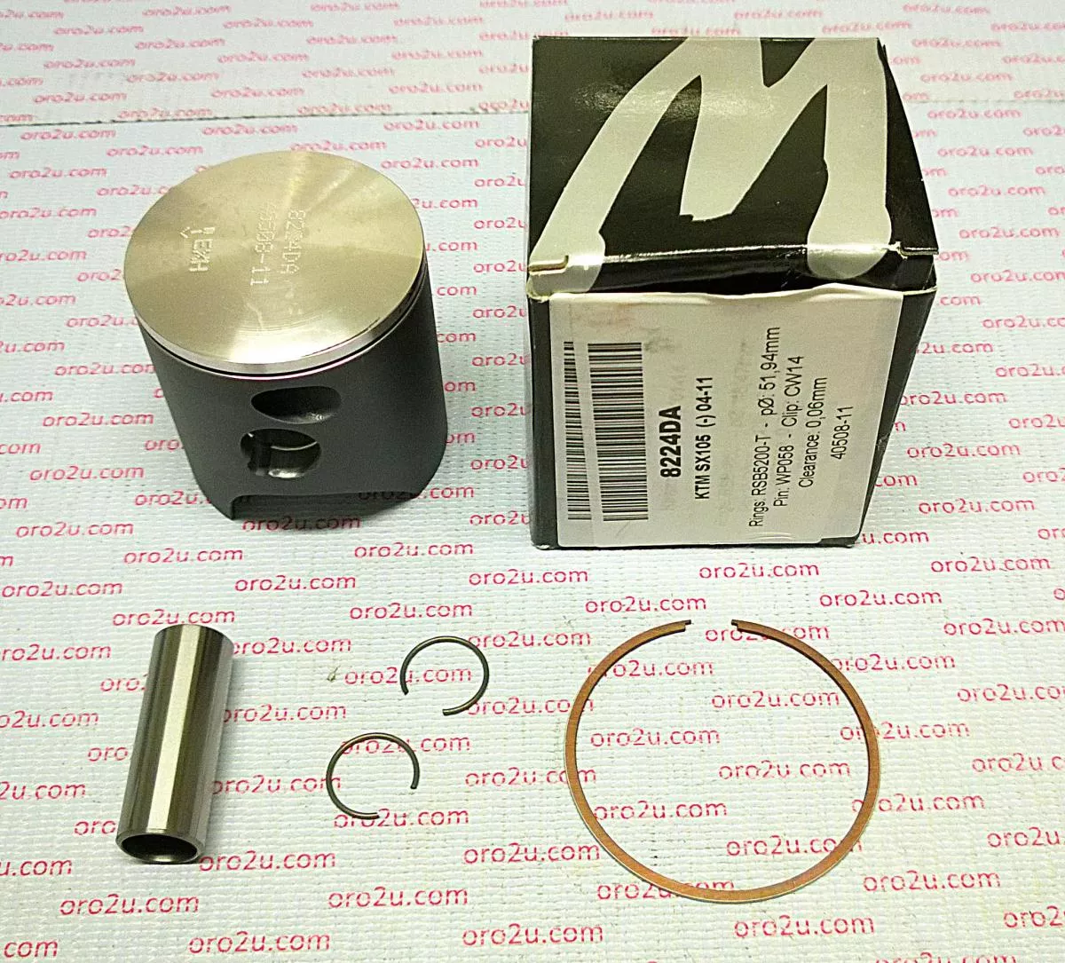 PISTON KIT KTM 105 SX XC 52.00, FORGED WOSSNER 8224DC 03-08