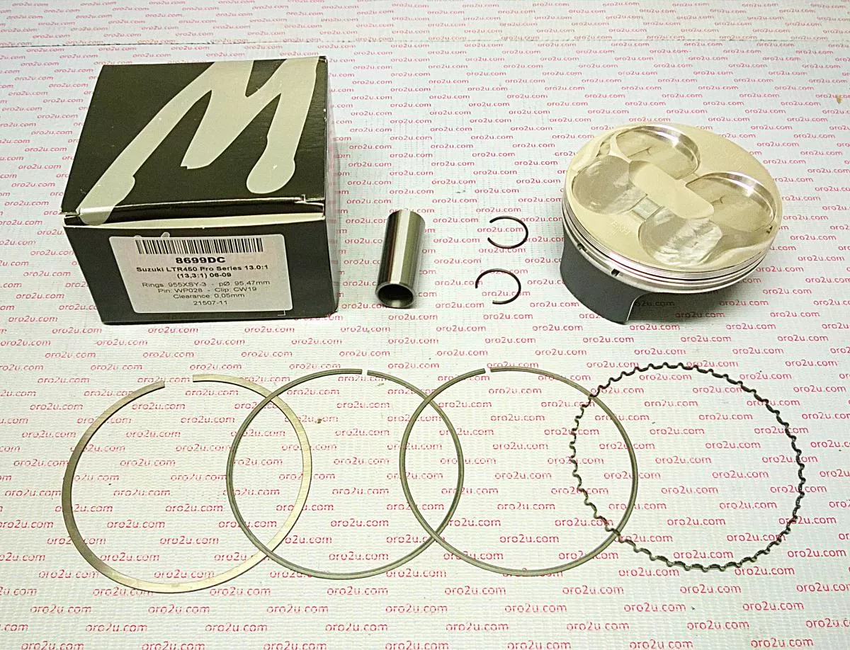 PISTON KIT LTR450 HC 100mm, WOSSNER 8699D450 13.3:1 COMP, SUZUKI
