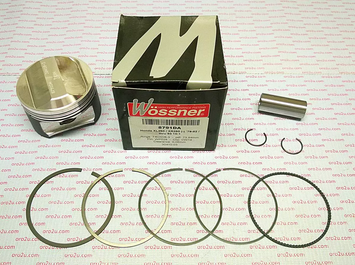 PISTON KIT XR XL 250 74.50, WOSSNER 8791D050 79-83