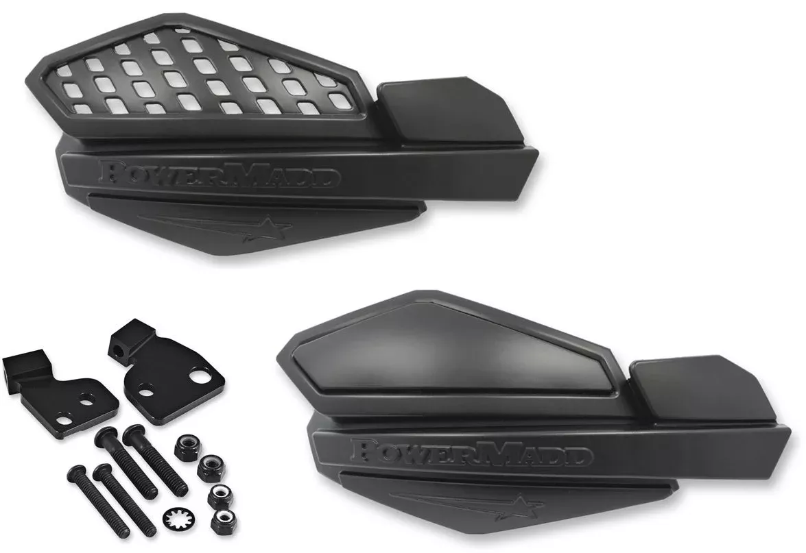 PowerMadd Cobra Black Star Series Handguards & Mount Kit Harley 14-16 Hydraulic