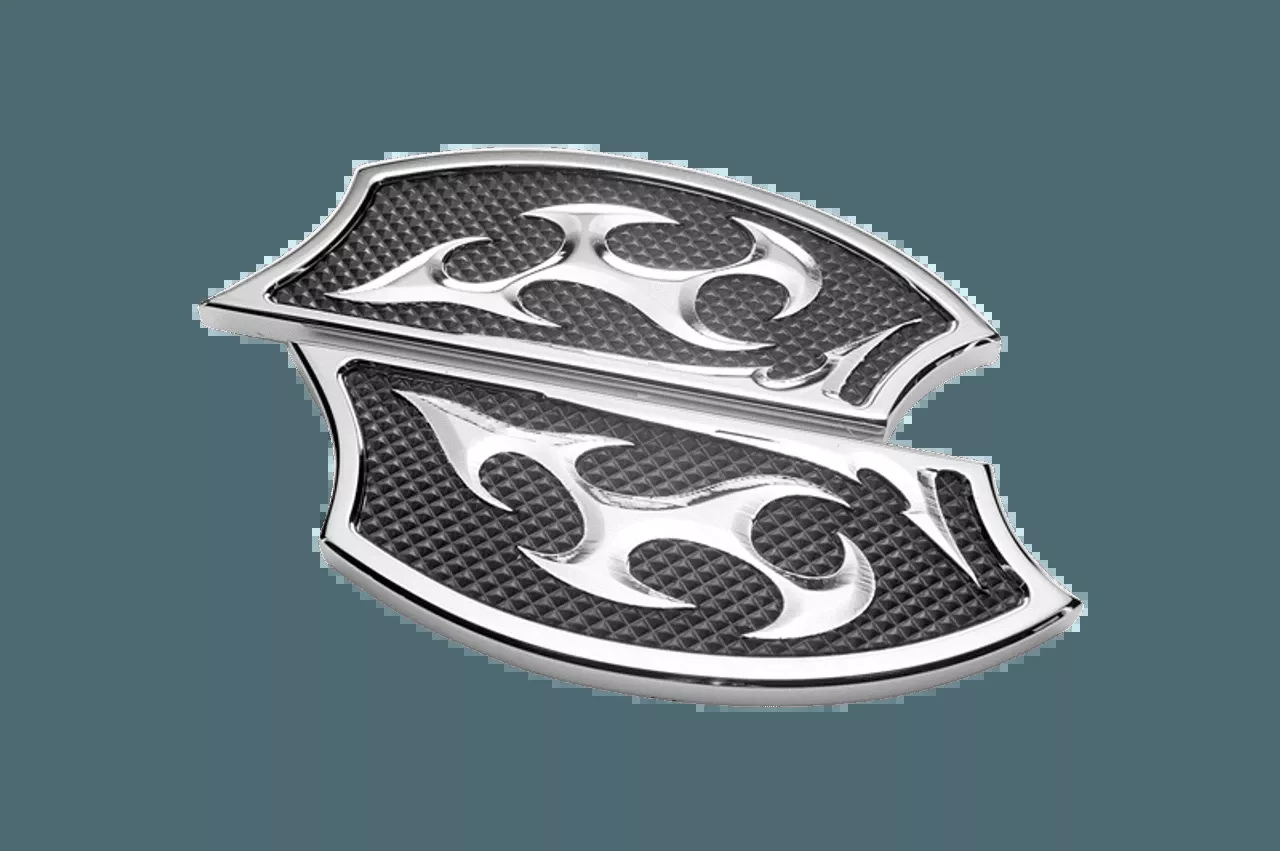 Precision Billet Driver Floorboards for Harley Davidson Touring Models, Ace's Wild Edition -Chrome