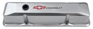 Proform 141-108 Chevrolet & Bowtie Die Cast Valve Covers Polished