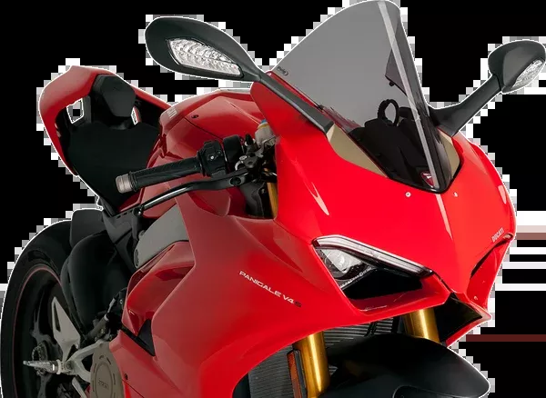PUIG HI-Tech Parts Race Windscreen - 15-3/4" - Dark Smoke - Ducati