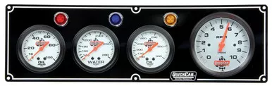 QuickCar 3-1 Gauge Panel OP/WT/OT with 3-3/8in Tach Black 61-67413