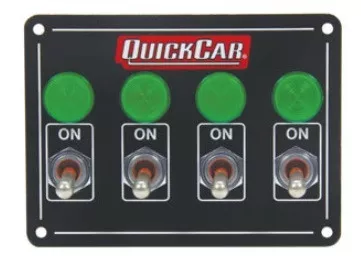 QuickCar Accessory Panel 4 Switch Weatherproof 4-1/8 x 3 Black 50-718