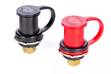 QuickCar Battery Charging Post Pair Red Black 12V 16V 3/8" Stud 57-703