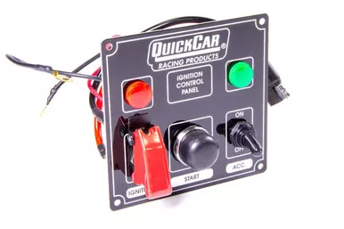 QuickCar Black Ignition Panel with 2 Accessory Switches and Indicator Lights 50-823