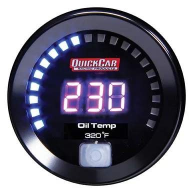 QuickCar Digital Oil Temperature Gauge 100-320°F 2-1/16" Black Face 67-009