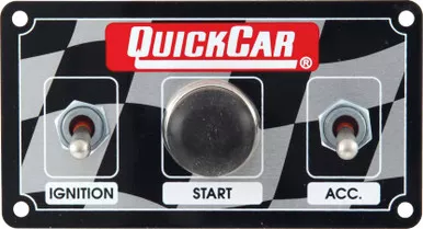 QuickCar Ignition Panel Dash Mount 2 Toggle 1 Momentary Switch 4-5/8 x 2-1/2 50-031