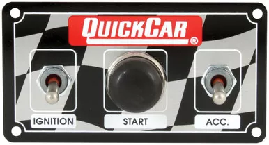 QuickCar Racing Products Weatherproof Dirt Ignition Panel 4-5/8 x 2-1/2 in 2 Toggles 1 Momentary Button 50-020
