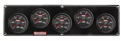 QuickCar Redline 5-Gauge Panel Oil Pressure Water Temp Oil Temp Fuel Pressure Voltmeter 69-5037