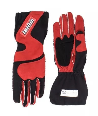 Racequip Gloves Outseam Black/Red Large SFI-5 356105