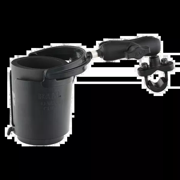 RAM Mounts Handlebar Rail Mount With U-Bolt Base, Level Cup™ Drink Holder And Koozie