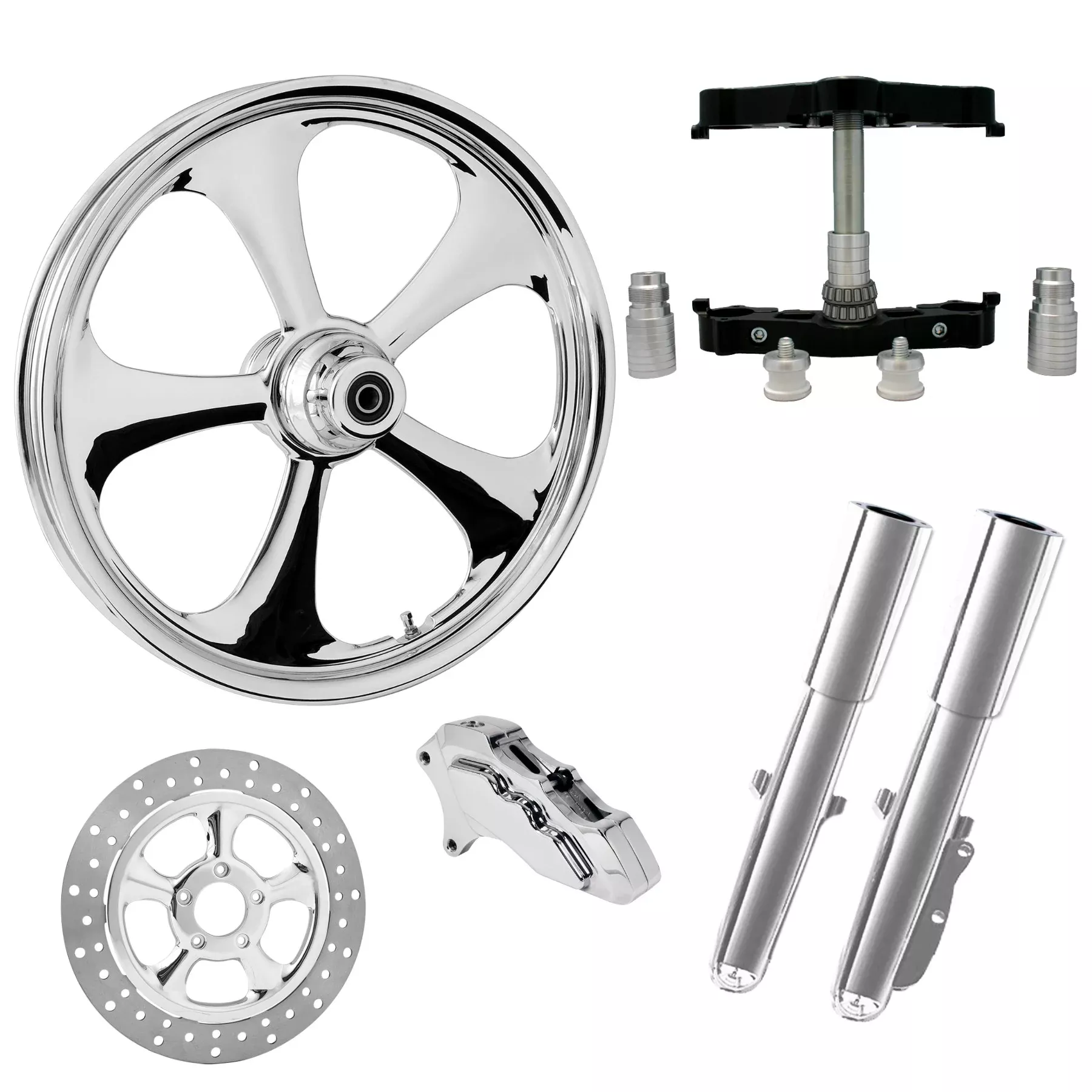 RC Components 23" Wheel Tire Rotor w/ Raked Triple Trees Lowers & Sliders