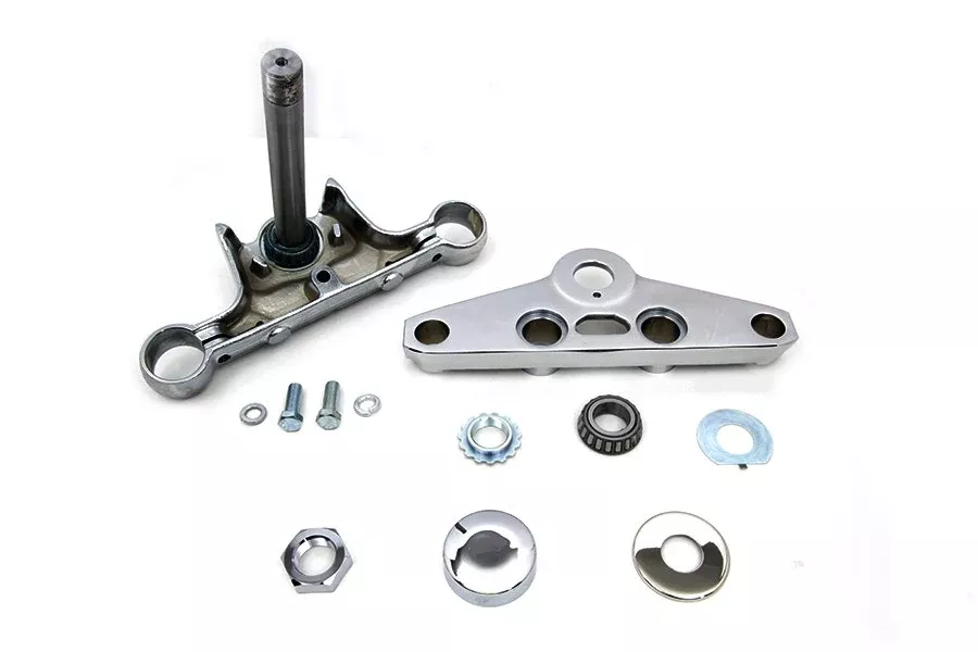 Replica Forged Steel Triple Tree Set w Bearings Chrome Harley Softail FXST 00-17