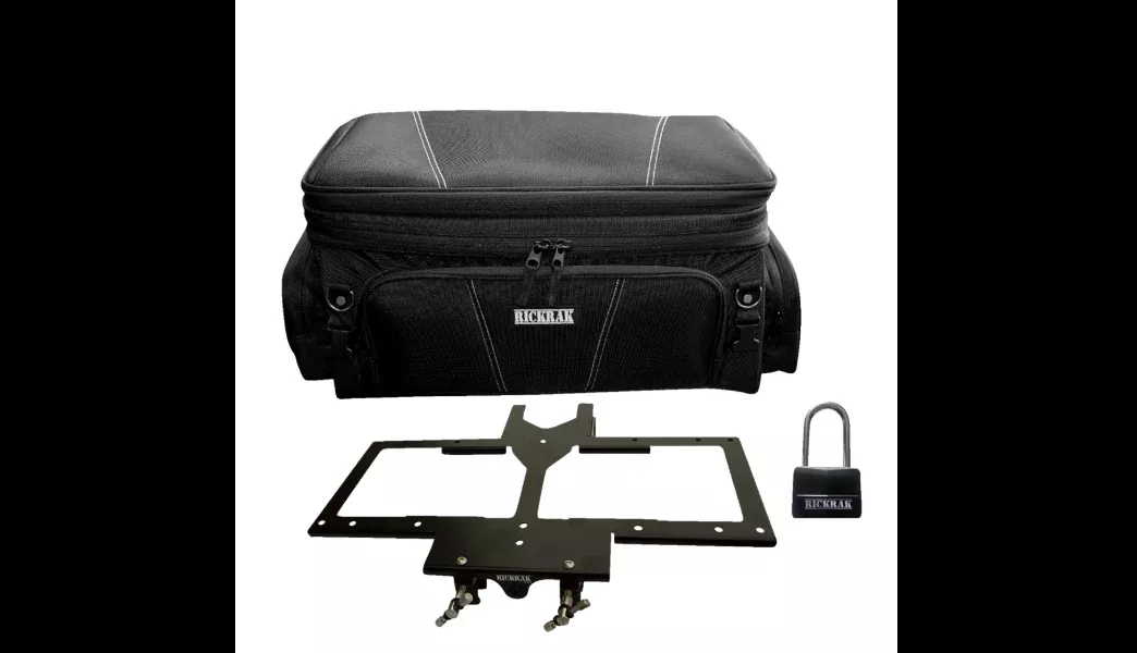 RickRak Rigid Combo Kit Top Dekk II Premier Luggage Bag & Mount Harley 2up Rack