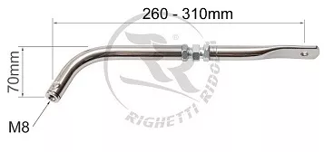 Righetti Curved Adjustable Seat Support Strut (260 mm To 310 mm)