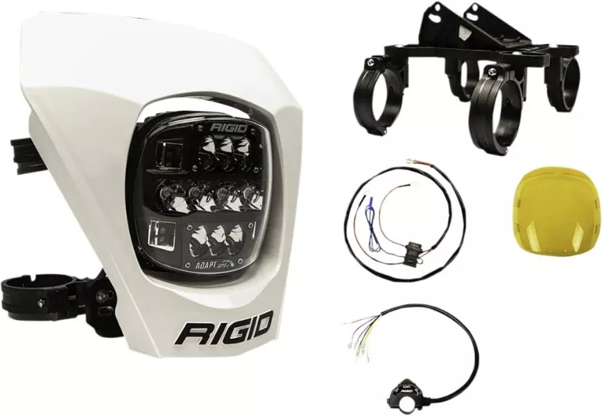 Rigid Adapt XE Moto LED Headlight Kit White Number Plate 8k Lumens Universal
