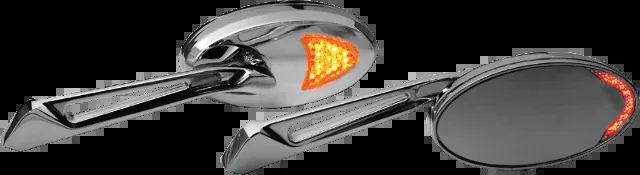 Rivco Chrome Lighted Universal Slotted Motorcycle Mirrors fits Harley Davidson