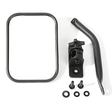 Rugged Ridge Qk Rlse Mirror Kit Text. Blk Rect. 97-18 TJ JK 11025.18
