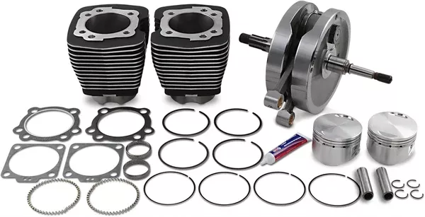 S&S Cycle 96" Sidewinder - 3.625" Big Bore - Stroker Kit - Wrinkle Black - Evolution Big Twin
