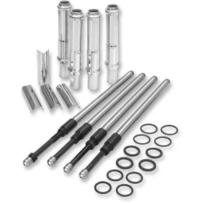 S&S Cycle Adjustable Pushrod Kit With Chrome Cover, Fits 99-17 Twin Cam