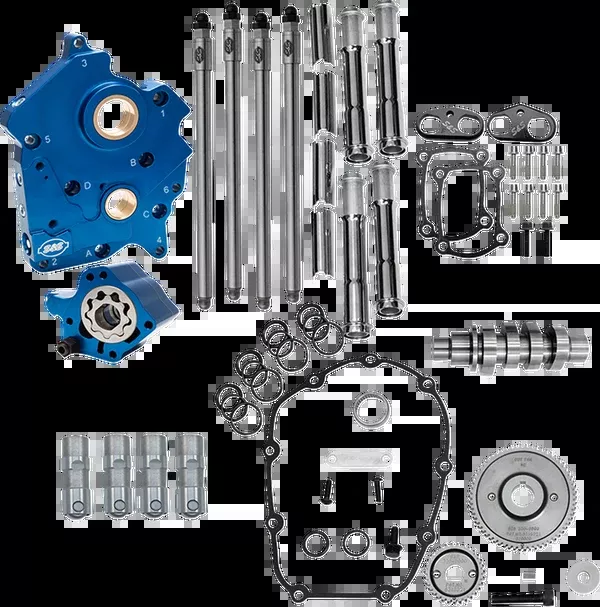 S&S Cycle Cam Chest Kit – 496 Gear Drive Cam – Water Cooled – Chrome Pushtubes – M8
